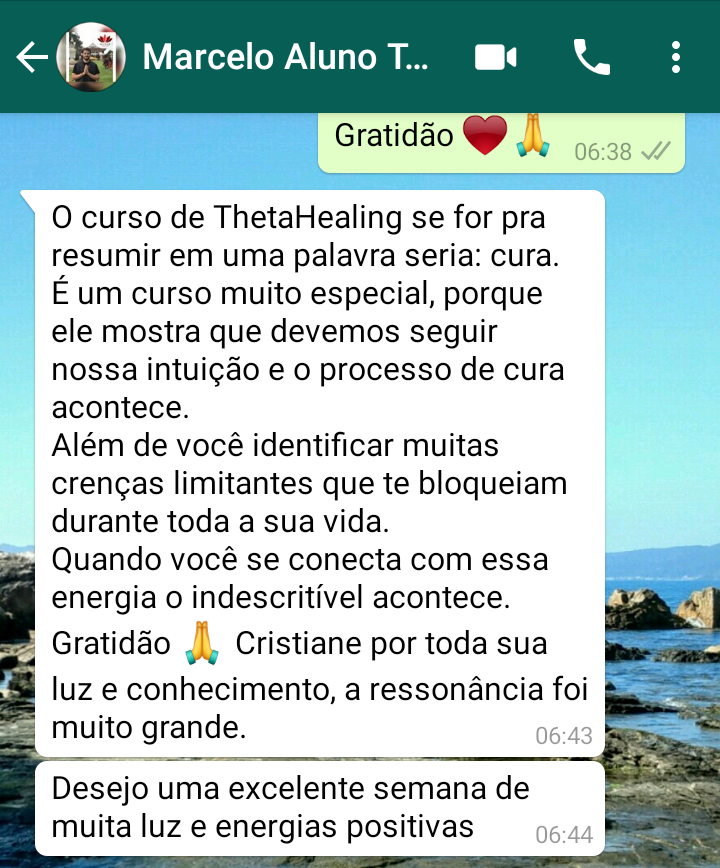 Depoimento de Marcelo, aluno(a) de ThetaHealing® com Cristiane Matias